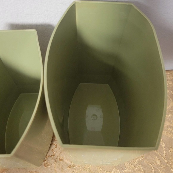 Vintage 1970's Lustro Ware Avocado Floral Plastic Nesting Canister Set Lids Box - Picture 12 of 14